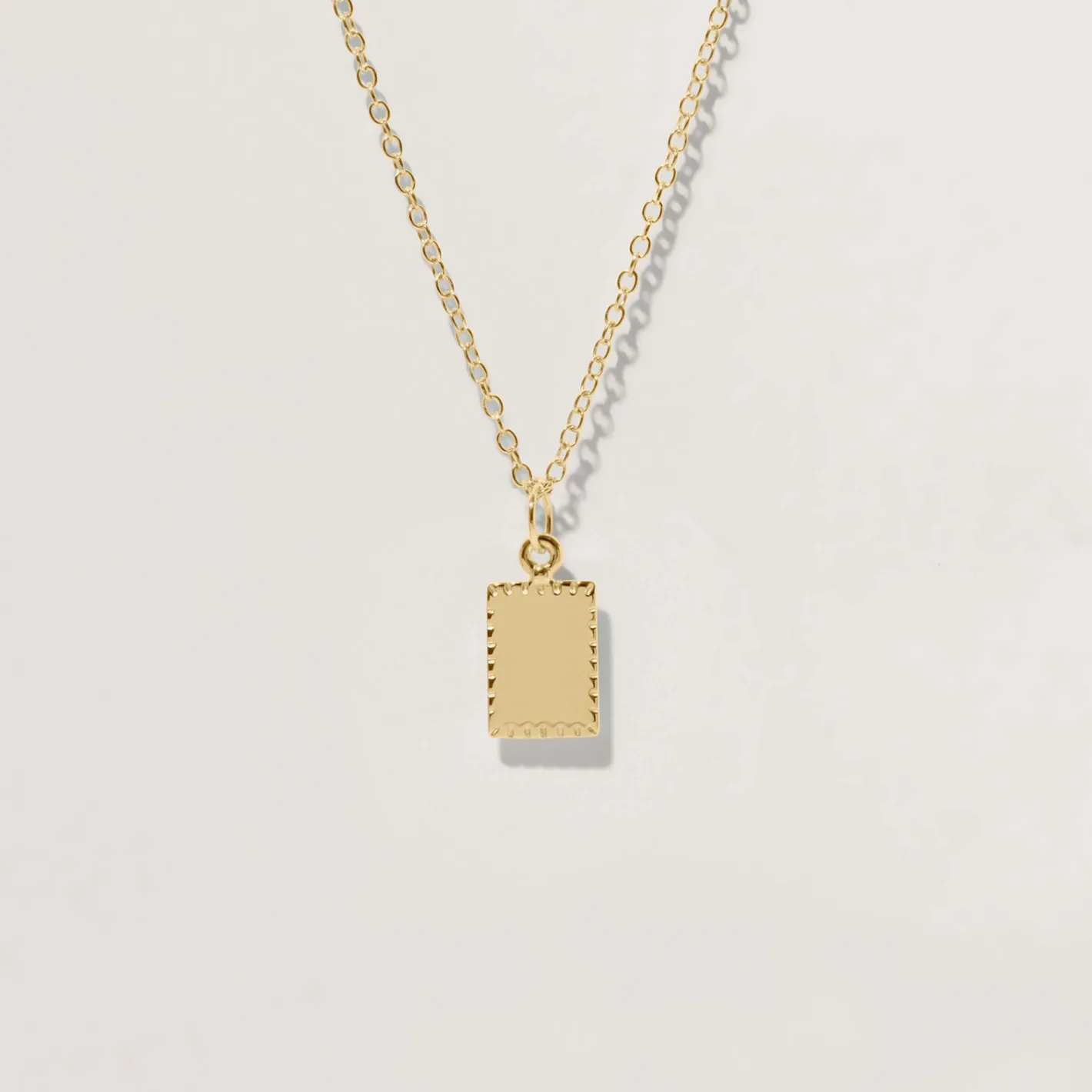 Best STILNEST Engravable Biscuit Tag Kette Square | 585 Gold