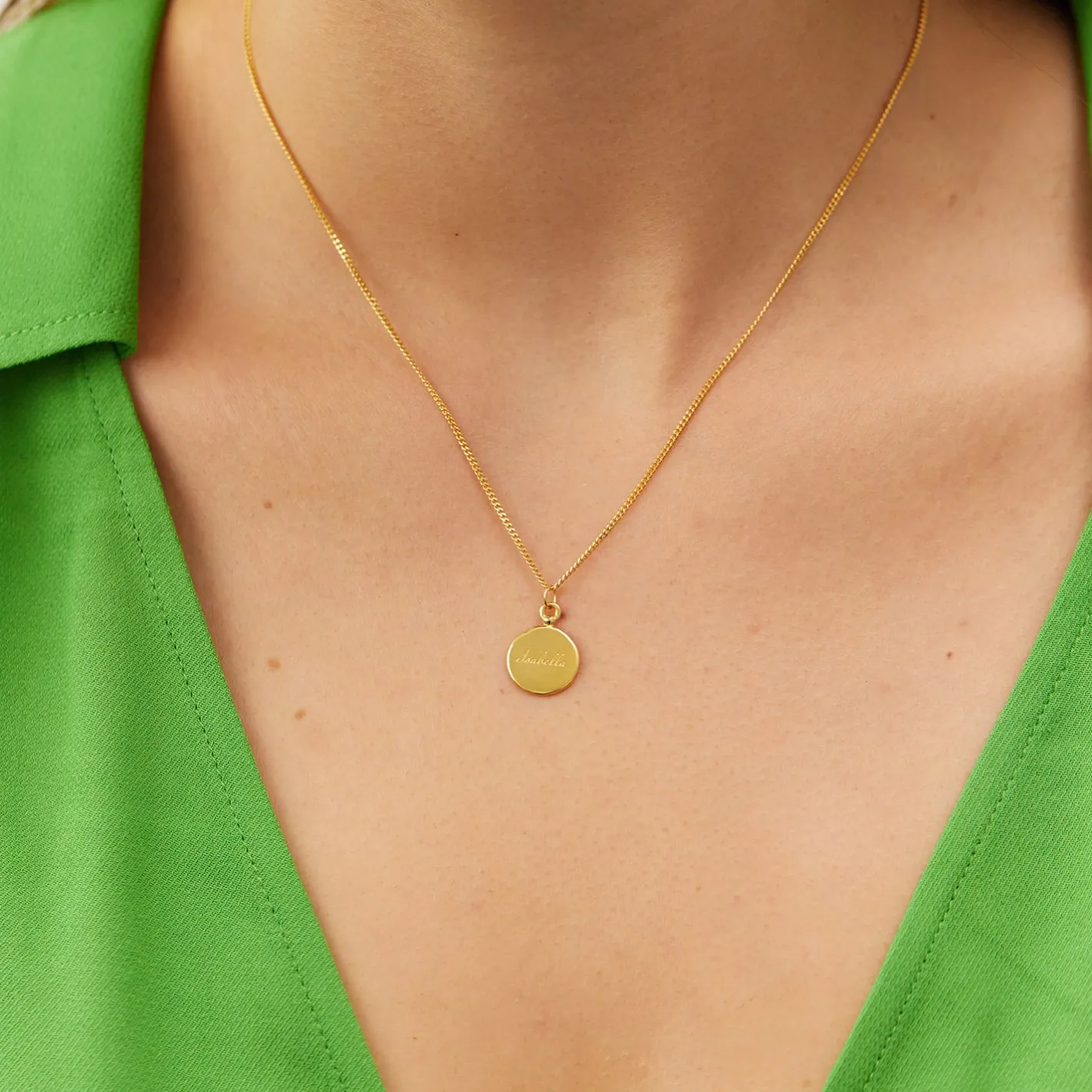 Best Sale STILNEST Engravable Fluid Medallion Anhänger | 585 Gold - Hochglanz