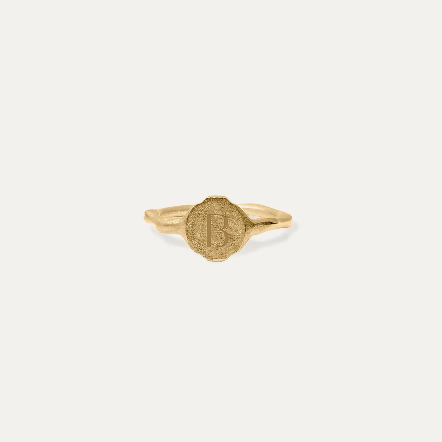 Clearance STILNEST Engravable Fluid Siegelring | 585 Gold - Matt