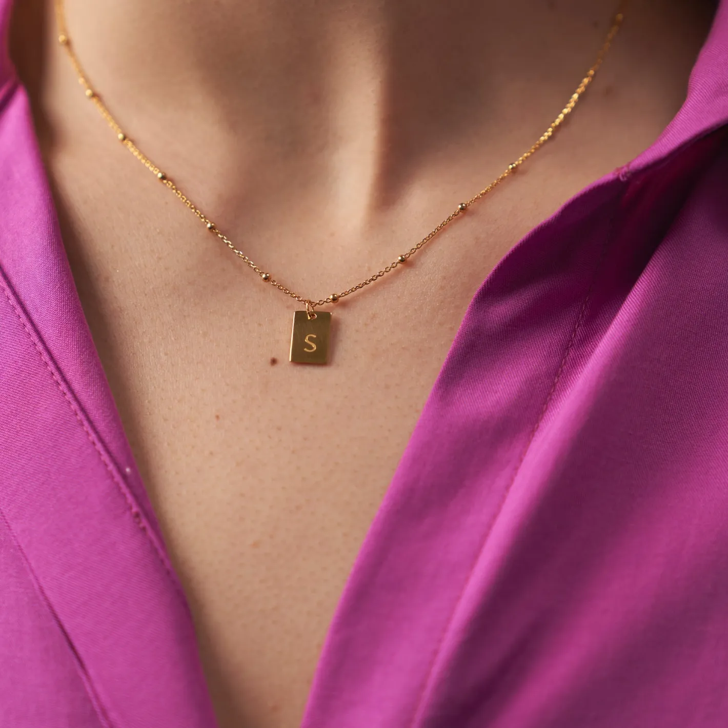 New STILNEST Engravable Folio Tag Kette