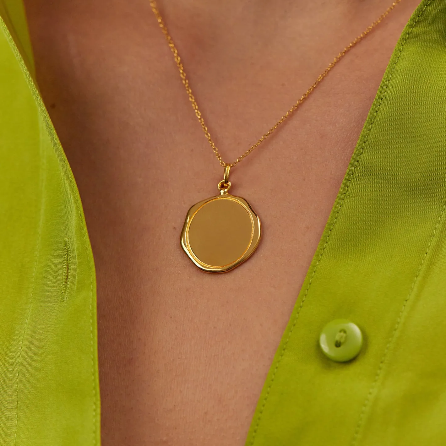 Discount STILNEST Engravable Large Seal Anhänger | 585 Gold