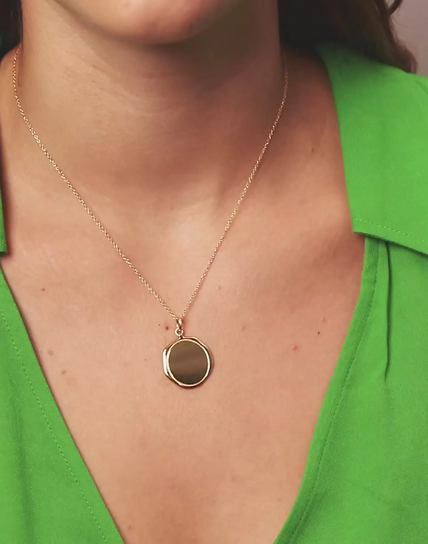 Discount STILNEST Engravable Large Seal Anhänger | 585 Gold