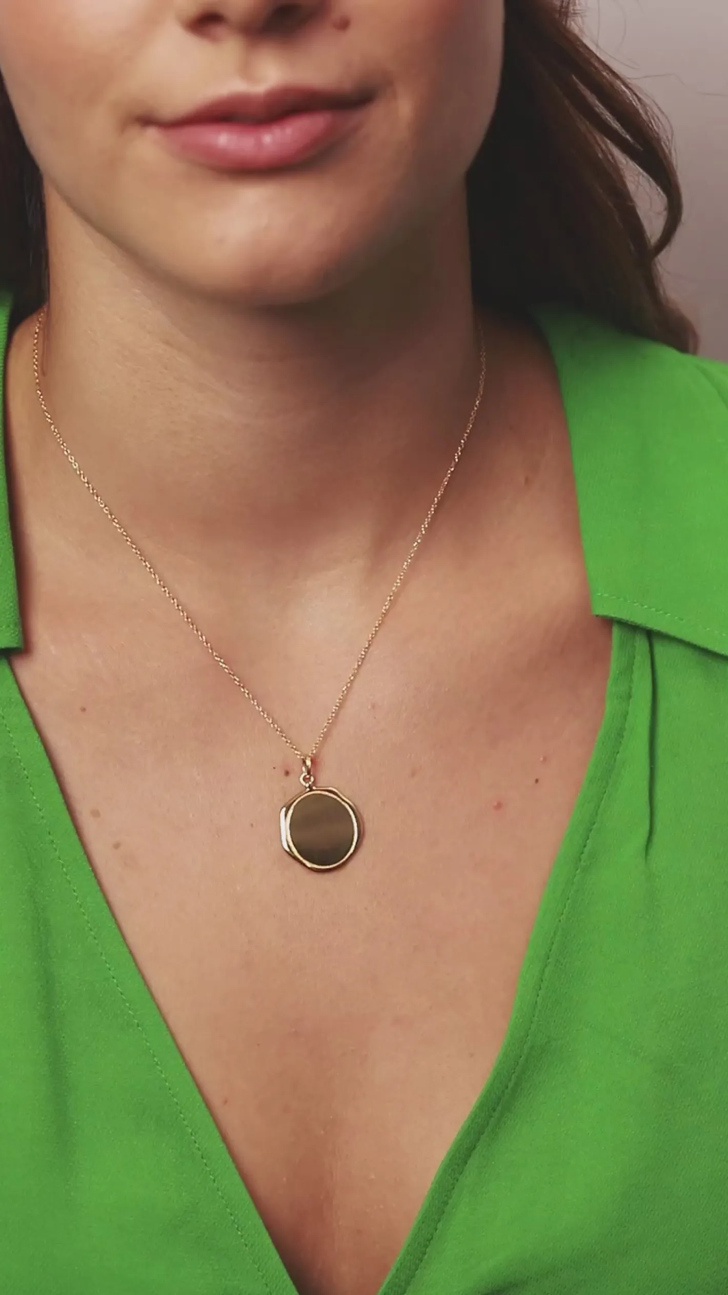 Fashion STILNEST Engravable Large Seal Kette | 585 Gold