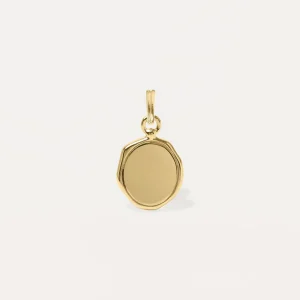 Best STILNEST Engravable Seal Anhänger | 585 Gold