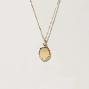 Online STILNEST Engravable Seal Kette | 585 Gold