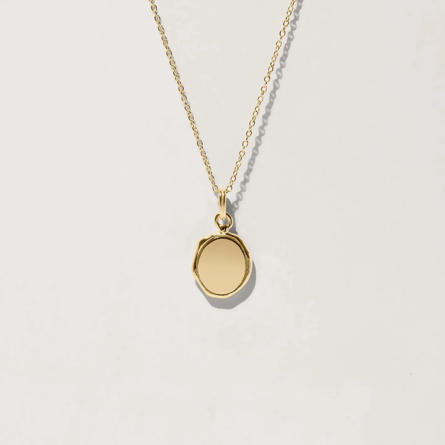 Online STILNEST Engravable Seal Kette | 585 Gold