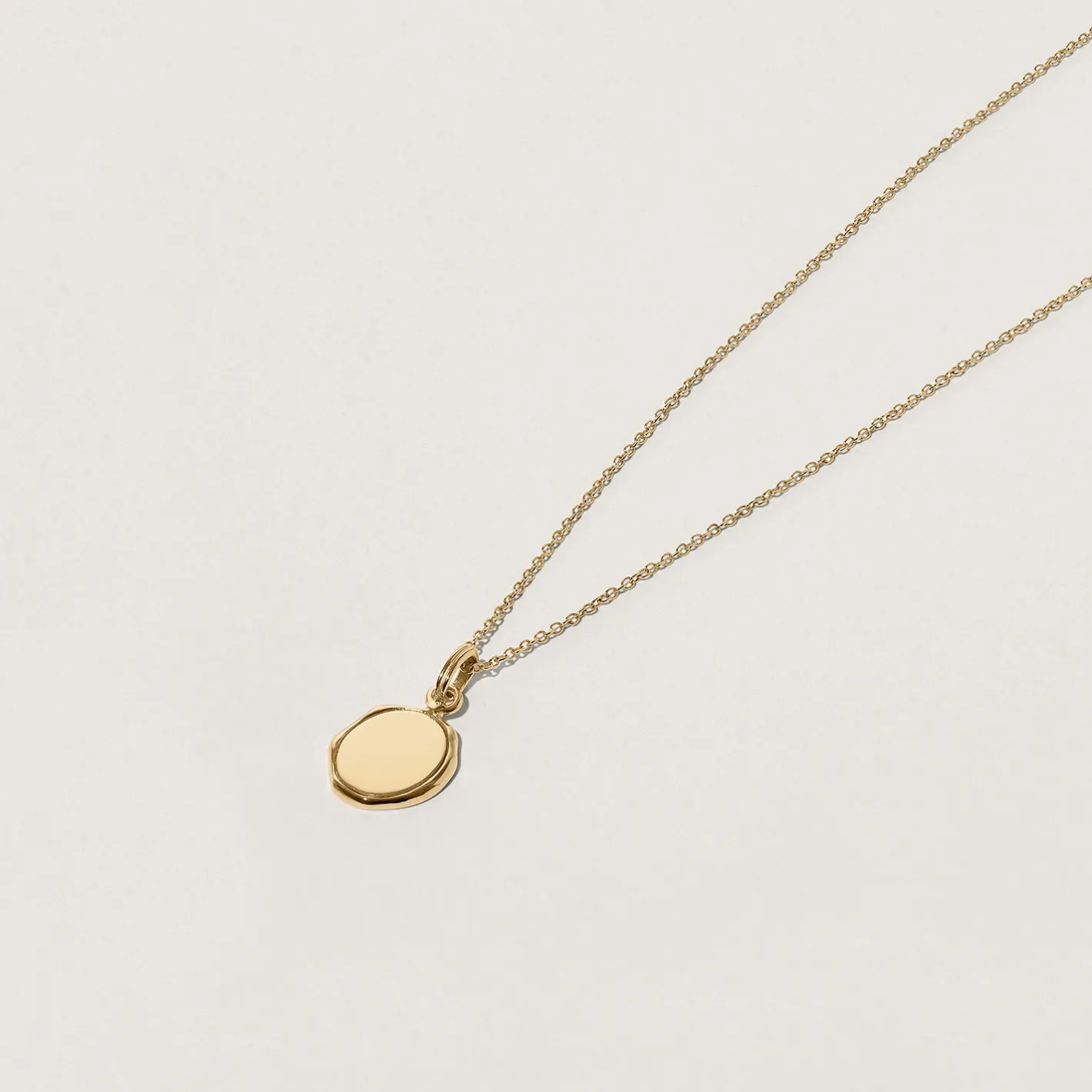 Online STILNEST Engravable Seal Kette | 585 Gold