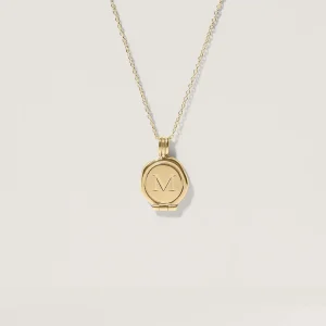 Cheap STILNEST Engravable Seal Medaillon Kette | 585 Gold