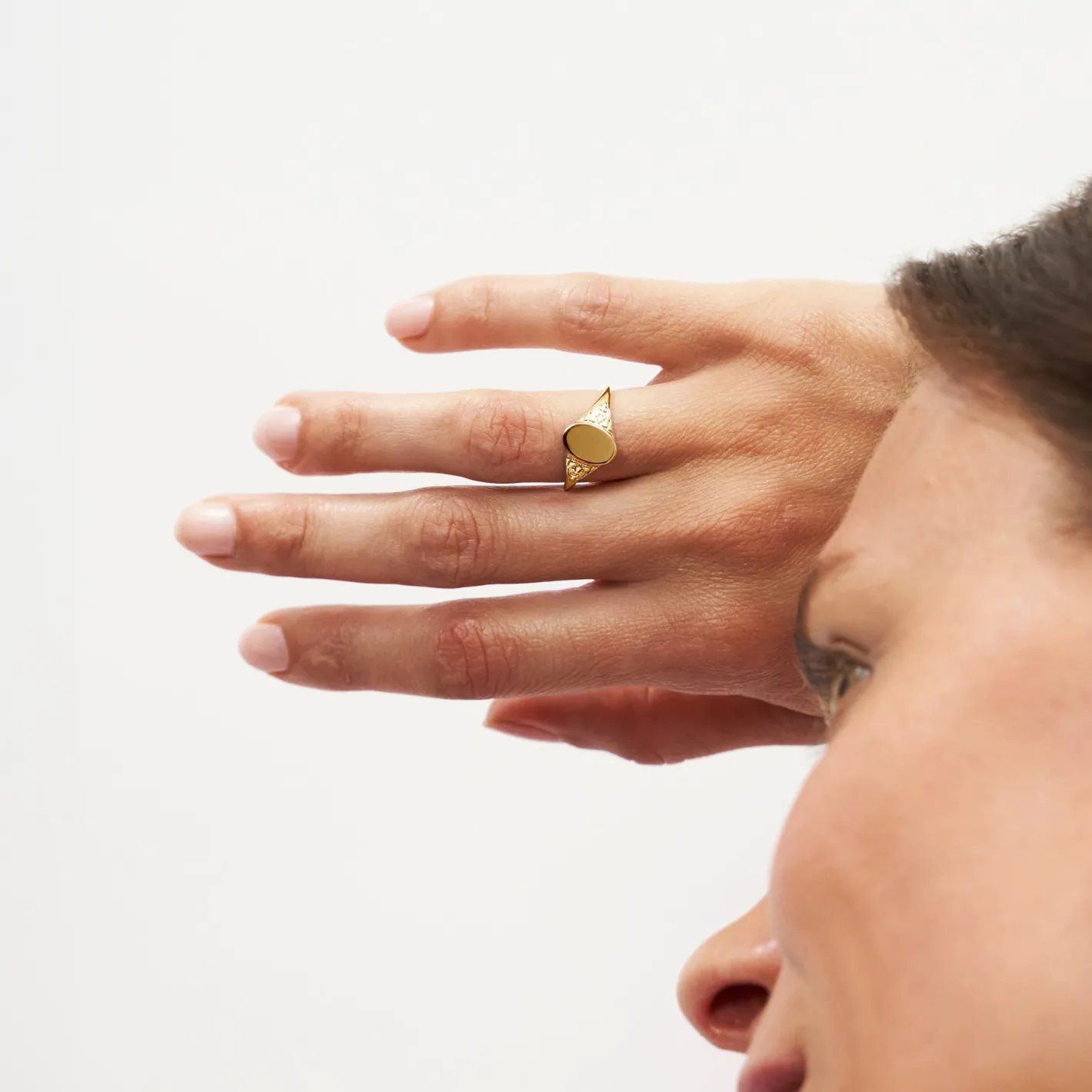 Clearance STILNEST Engravable Victorian Siegelring | 585 Gold