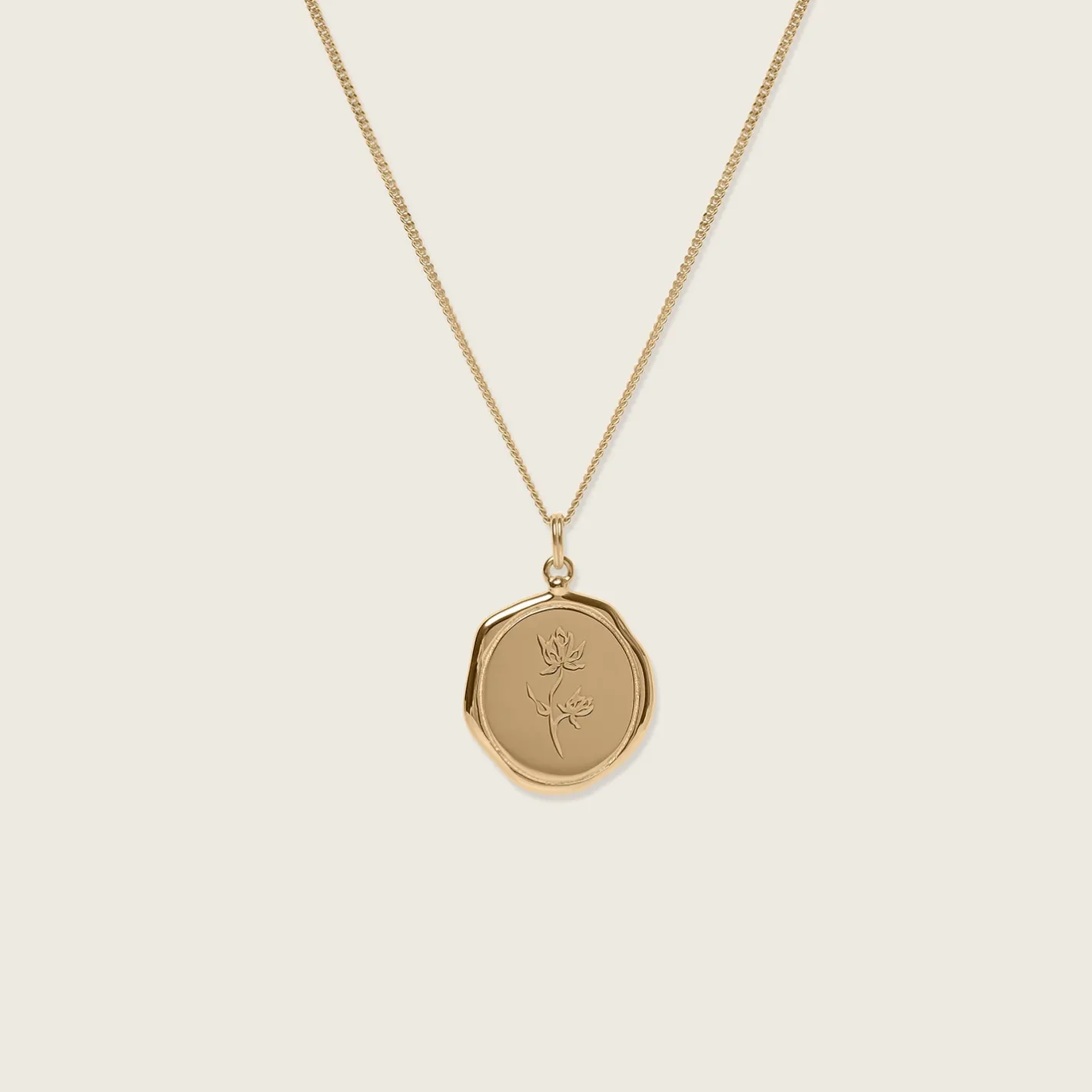 Cheap STILNEST Floral Large Seal Kette | 585 Gold