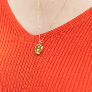 Cheap STILNEST Floral Seal Medaillon Kette