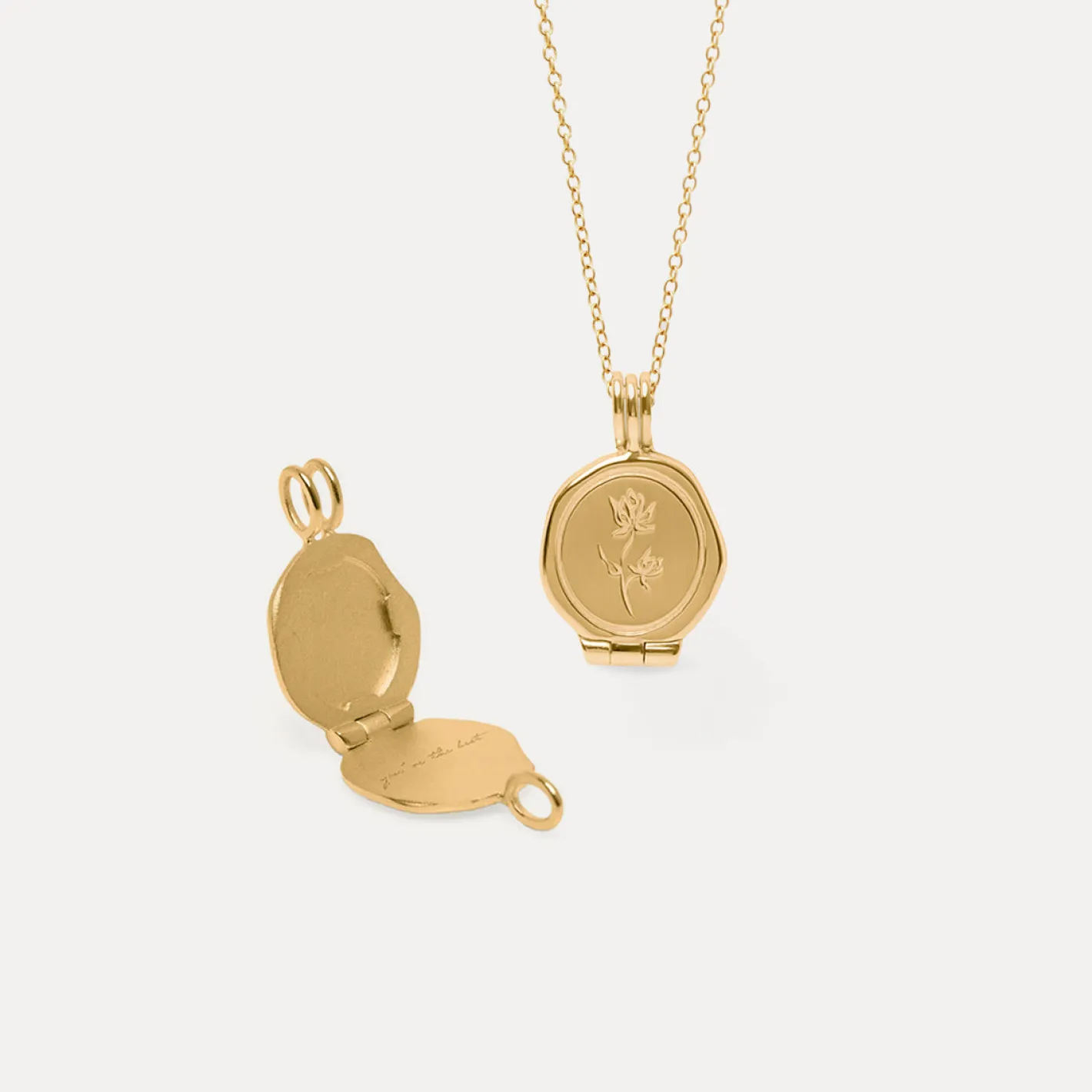 Cheap STILNEST Floral Seal Medaillon Kette