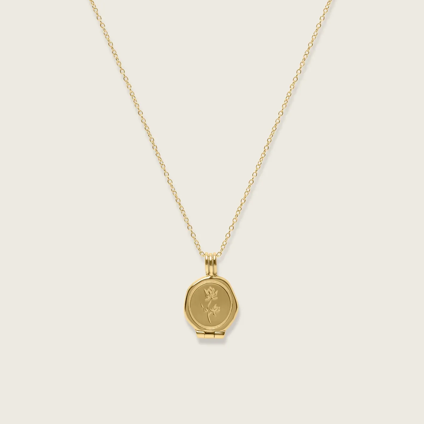 Cheap STILNEST Floral Seal Medaillon Kette