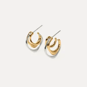 Discount STILNEST Fluid Triple Creolen Ohrringe Mixed Gold Vermeil