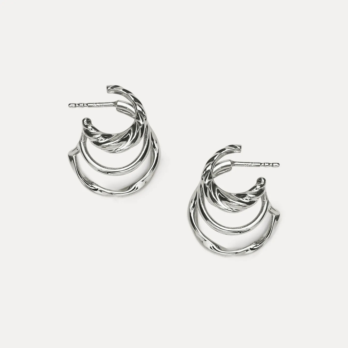 Sale STILNEST Flux Triple Creolen Ohrringe