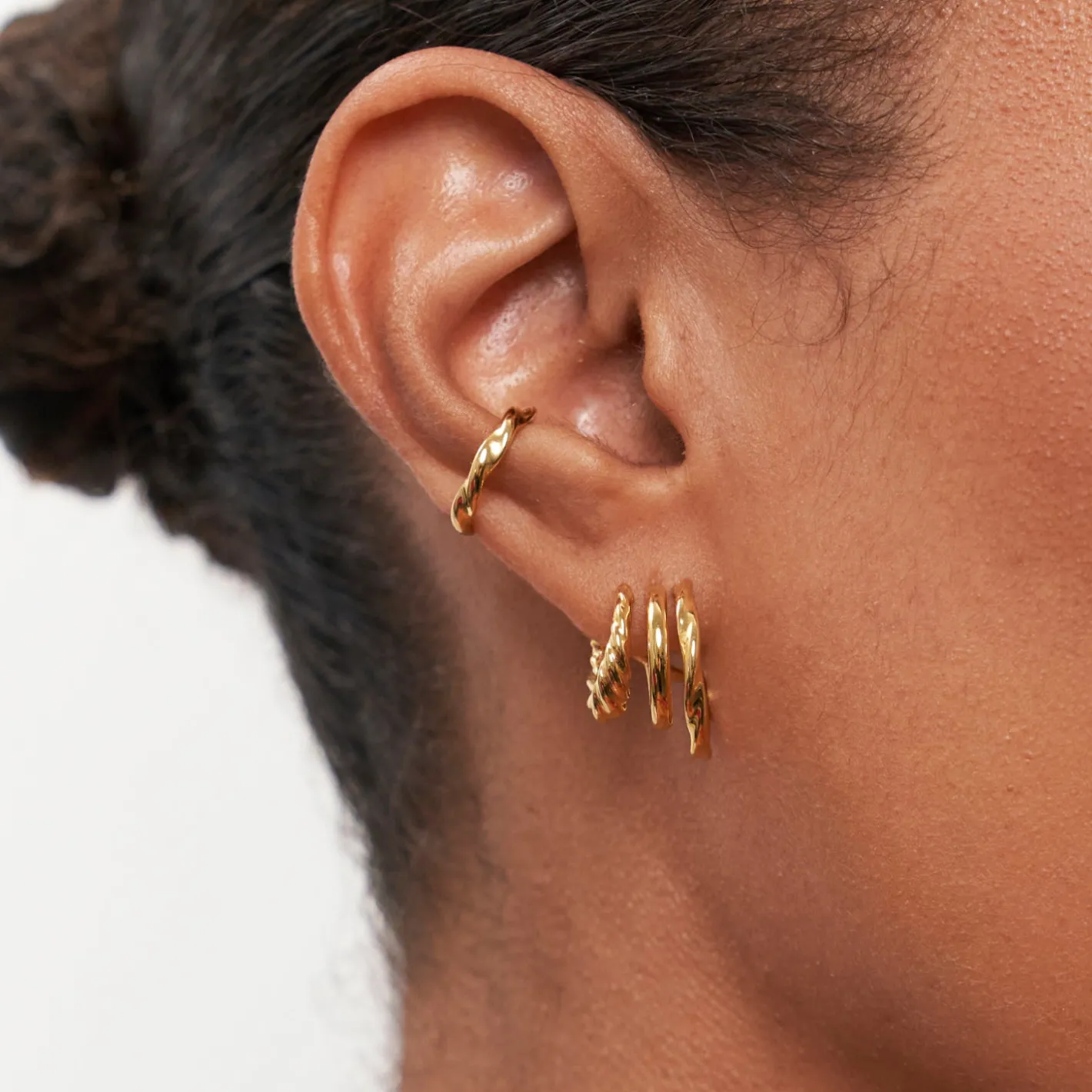 Shop STILNEST Flux Triple Creolen Ohrringe | 585 Gold
