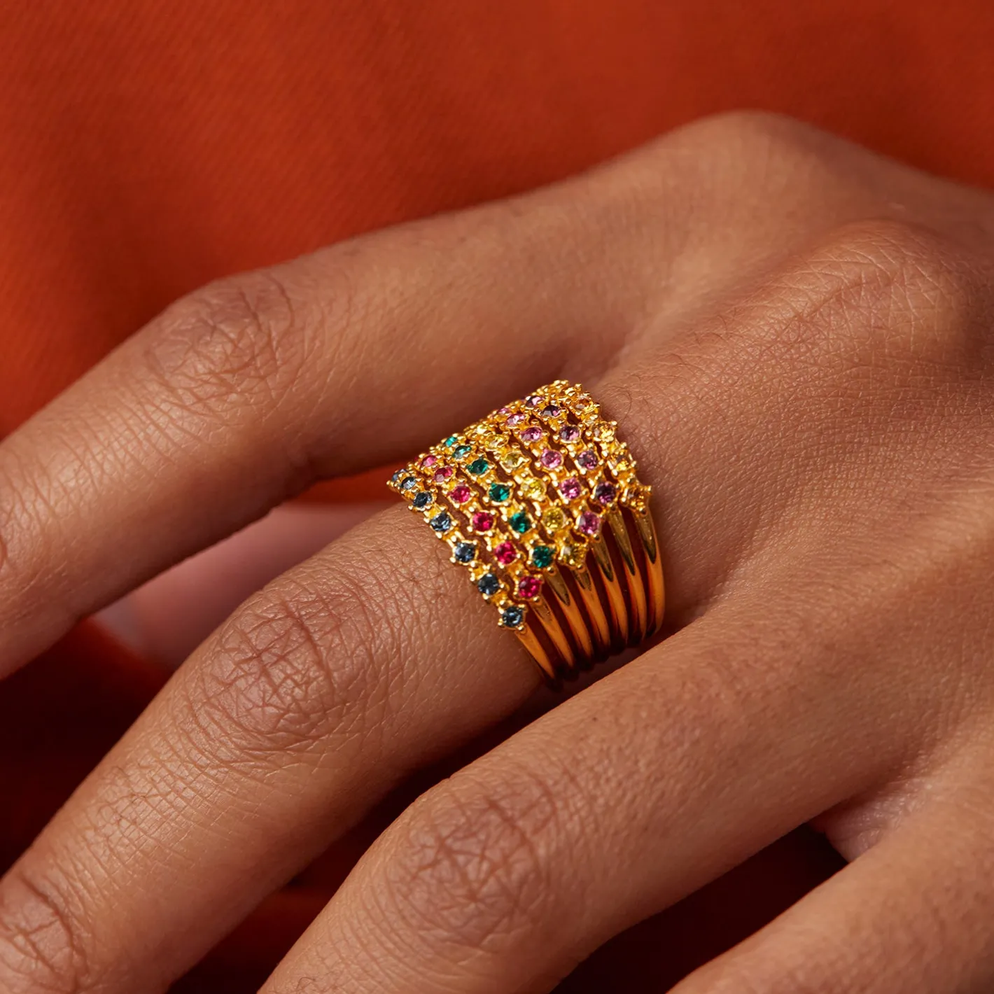 Shop STILNEST Gelbe Kristalle Color Delight Ring