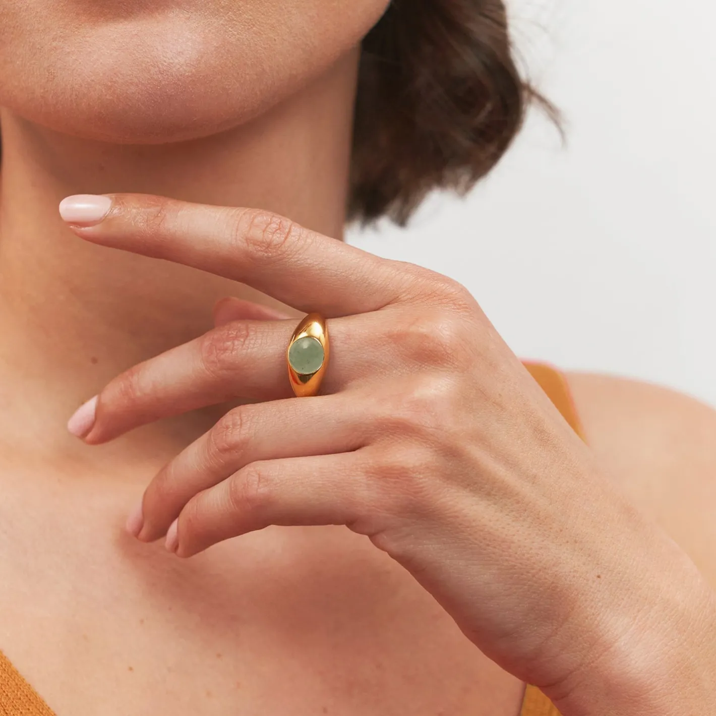 Shop STILNEST Grüner Aventurin Eden Pea Ring | 585 Gold