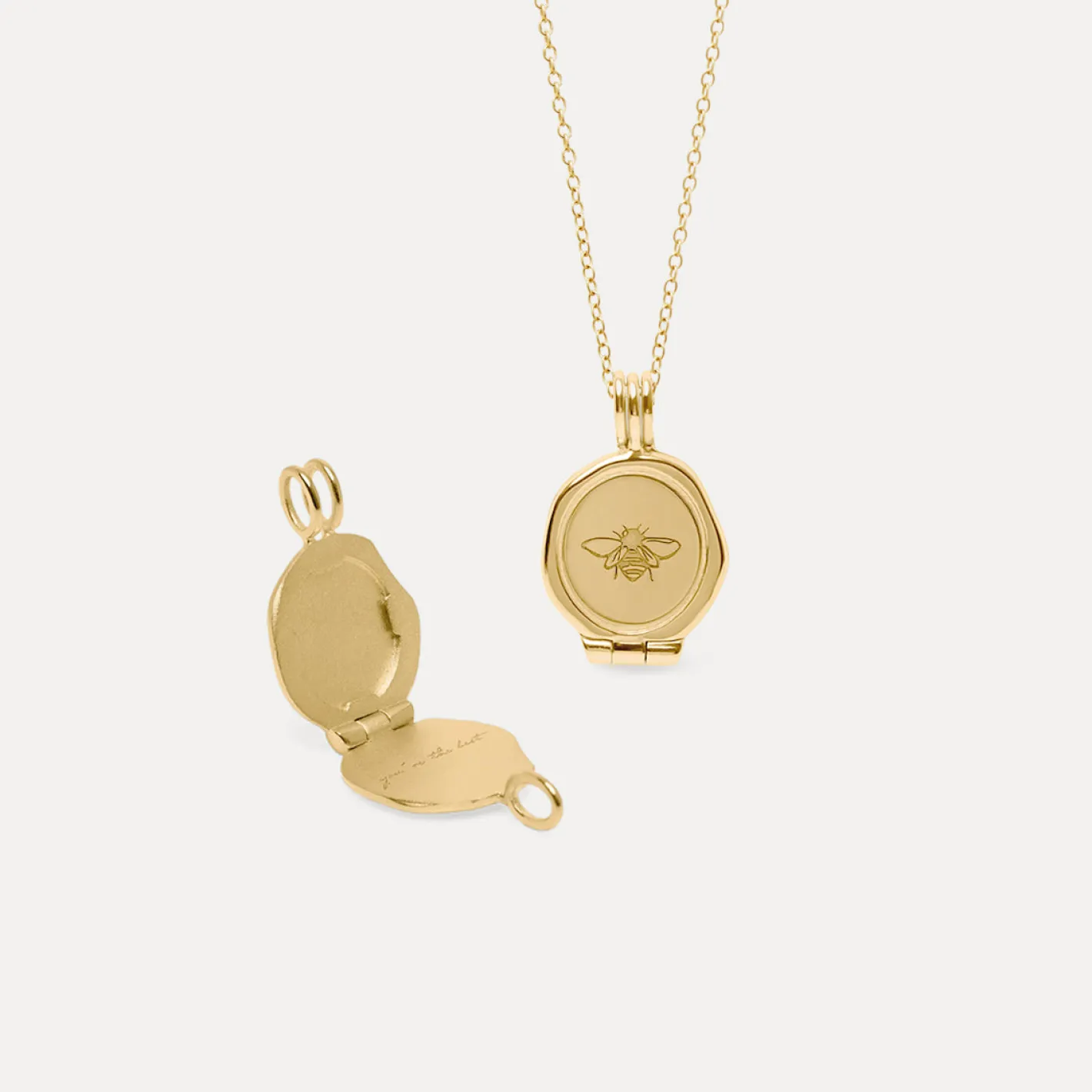 Best Sale STILNEST Honey Bee Seal Medaillon Kette | 585 Gold