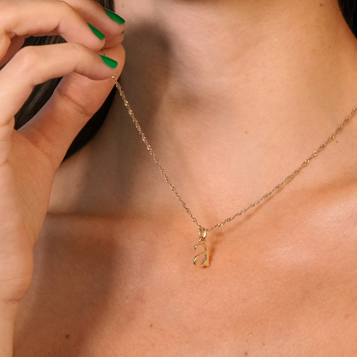 Shop STILNEST Initial mit Singapore Kette | 585 Gold