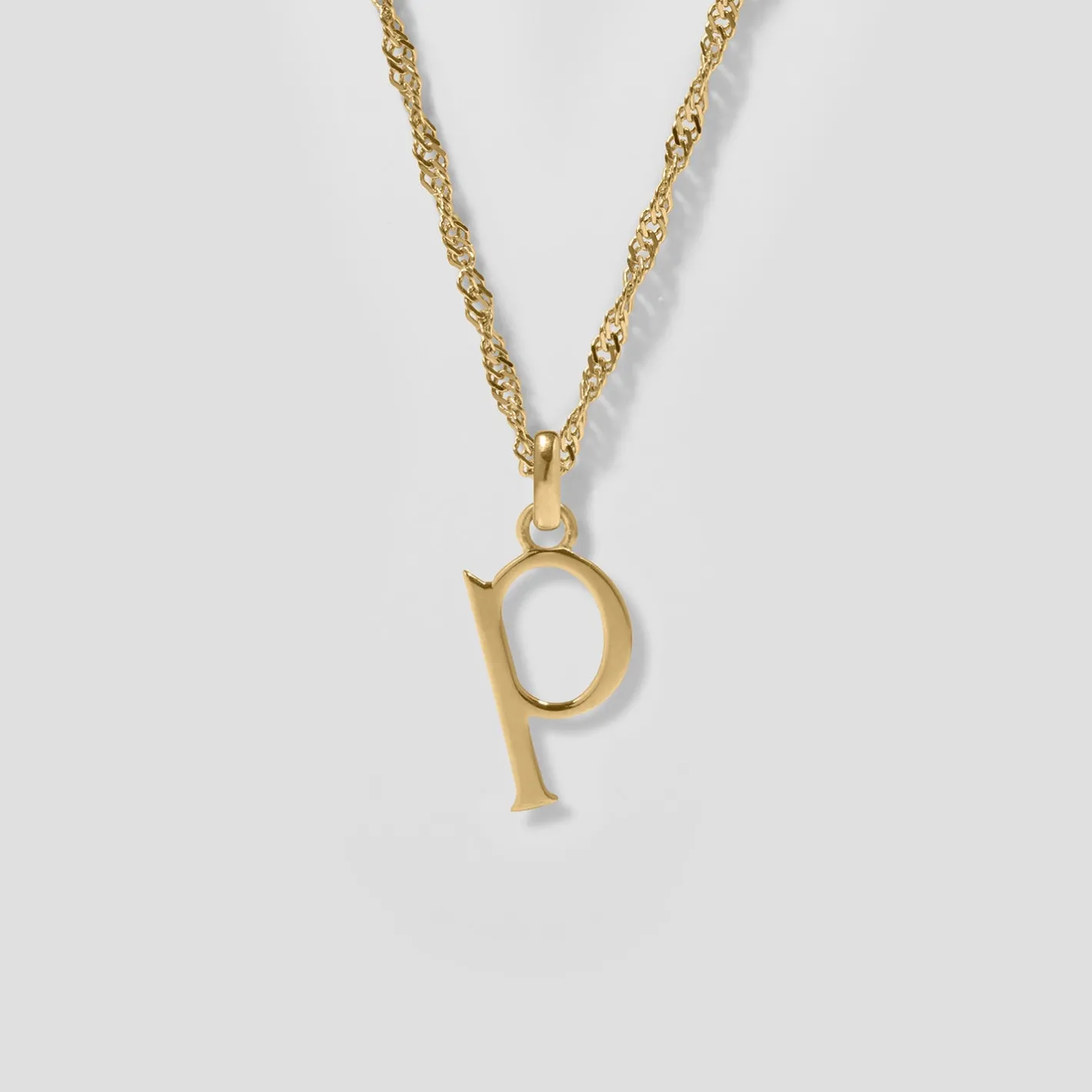 Shop STILNEST Initial mit Singapore Kette | 585 Gold