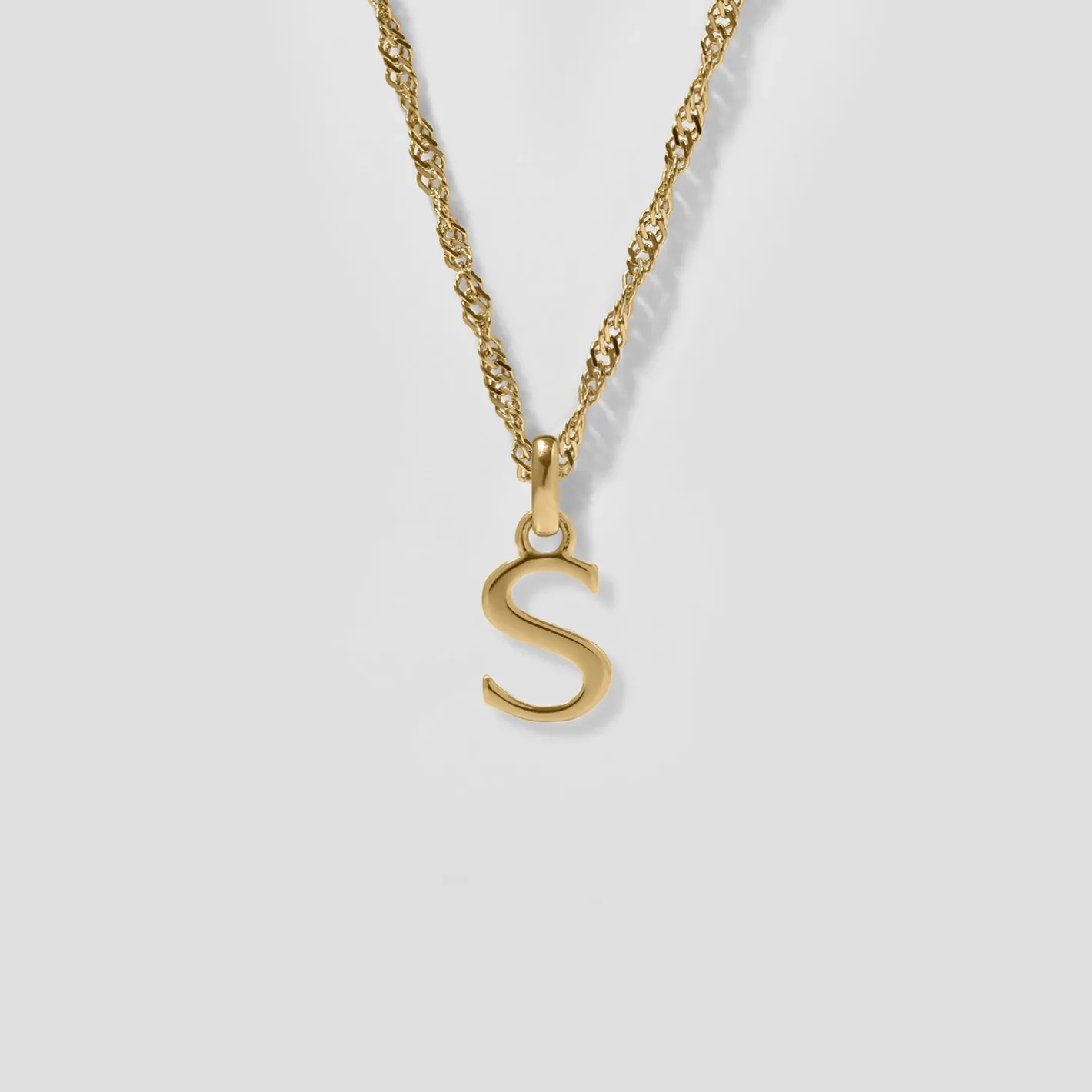 Shop STILNEST Initial mit Singapore Kette | 585 Gold