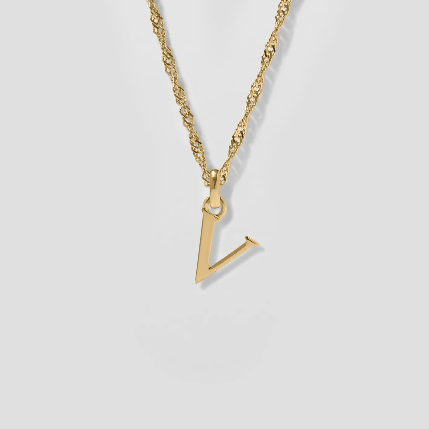 Shop STILNEST Initial mit Singapore Kette | 585 Gold