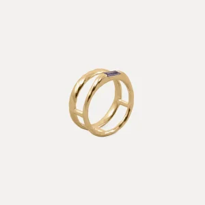 Outlet STILNEST Iolith Baguette Double Ring | 585 Gold
