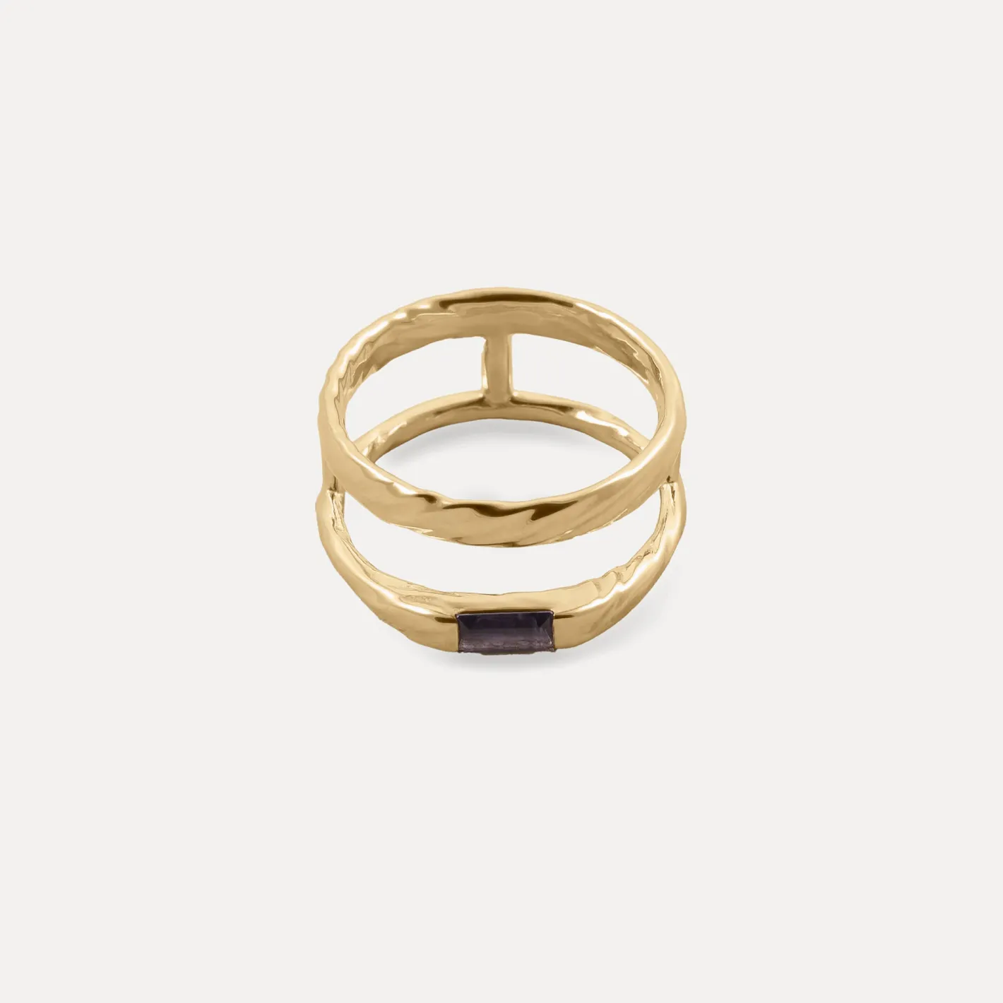 Outlet STILNEST Iolith Baguette Double Ring | 585 Gold