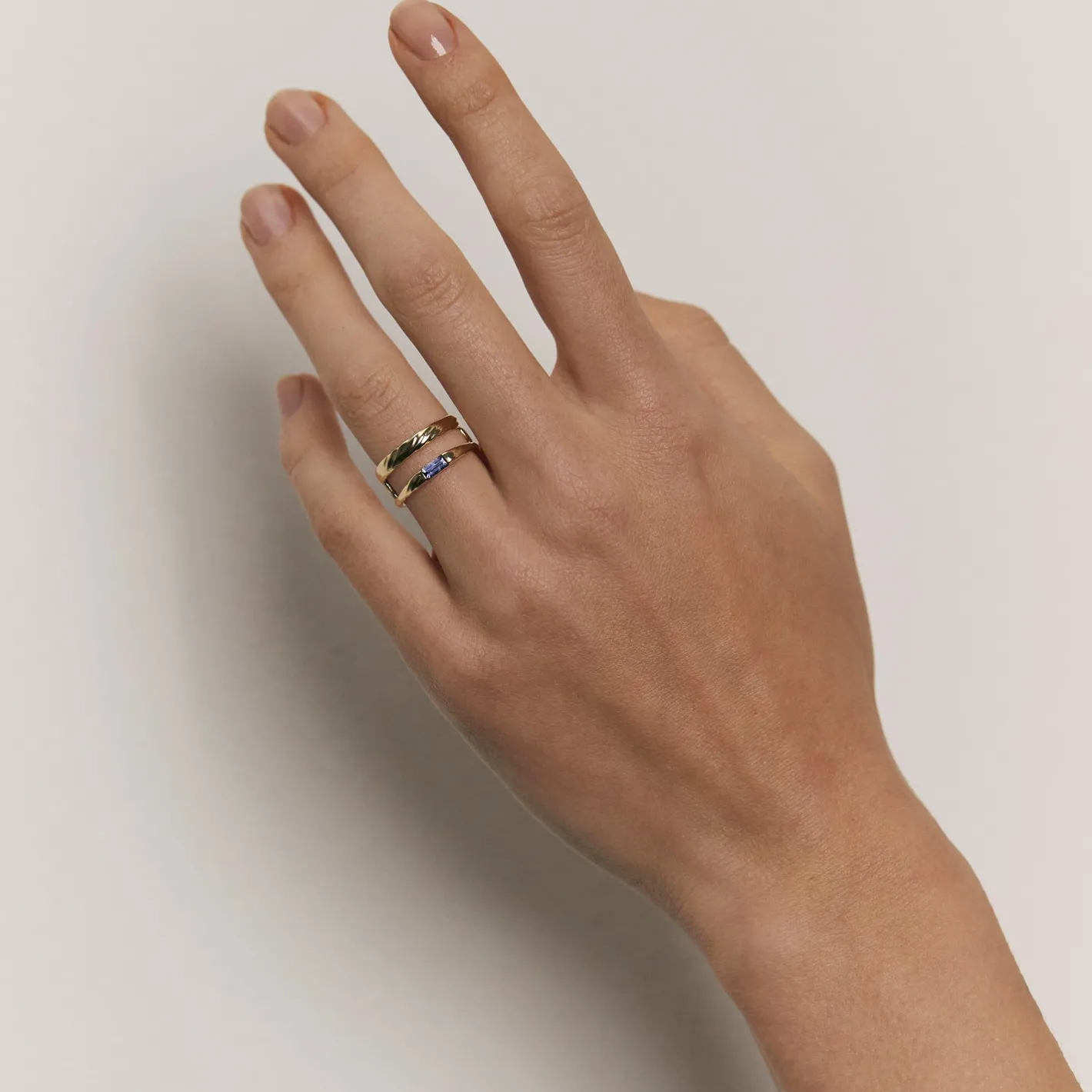 Outlet STILNEST Iolith Baguette Double Ring | 585 Gold