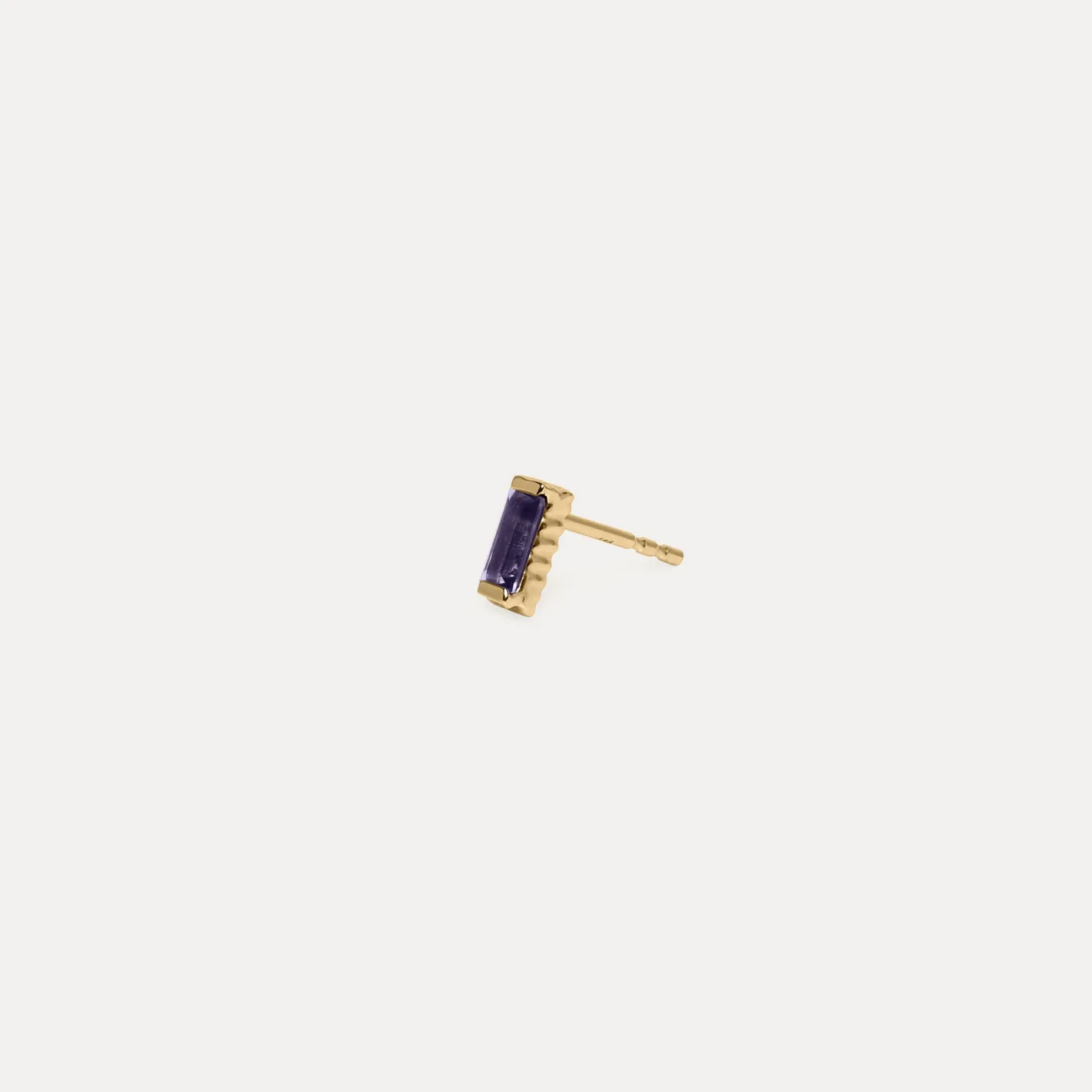 Best STILNEST Iolith Baguette Textured Ohrstecker Ohrringe - Single | 585 Gold