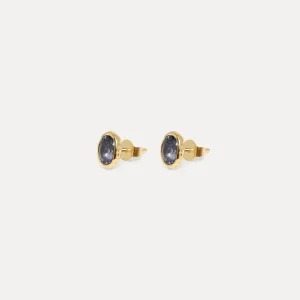 New STILNEST Iolith Violet Fizz Ohrstecker Ohrringe | 585 Gold