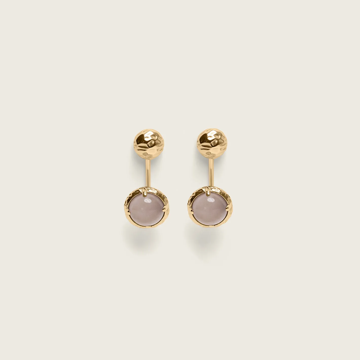 New STILNEST Jacket Mondstein Textured Ohrringe | 585 Gold