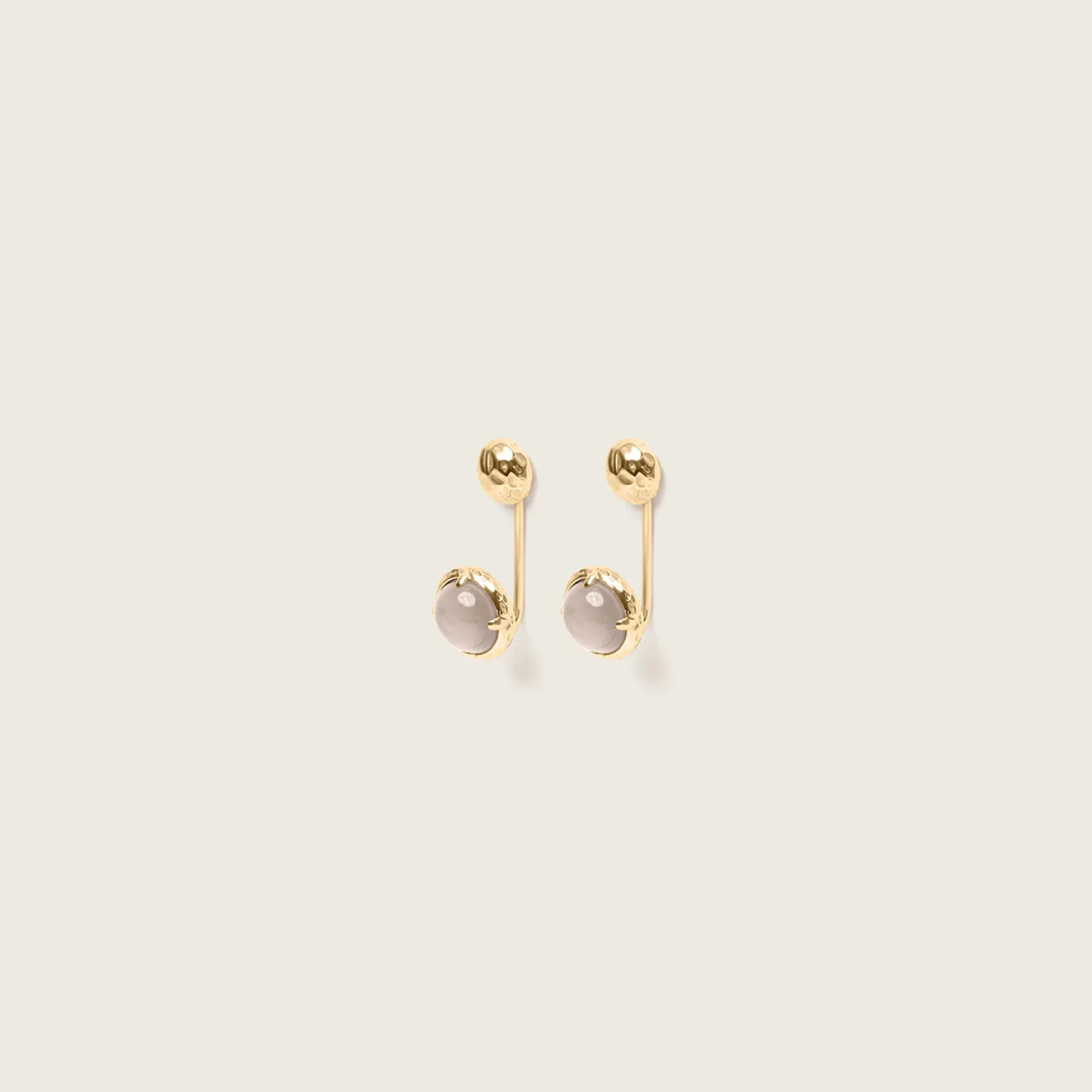 New STILNEST Jacket Mondstein Textured Ohrringe | 585 Gold