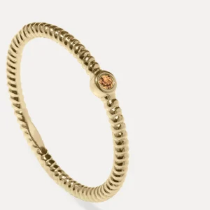 Shop STILNEST Mandarin Garnet Snake Tail Solitaire Ring | 585 Gold
