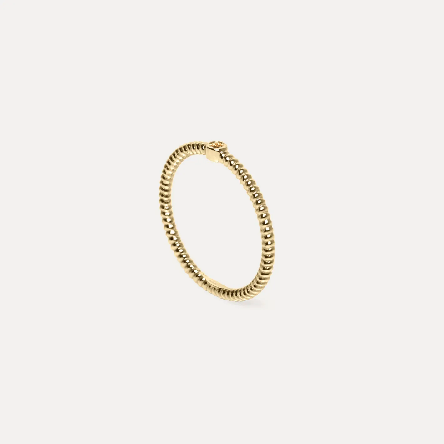 Shop STILNEST Mandarin Garnet Snake Tail Solitaire Ring | 585 Gold