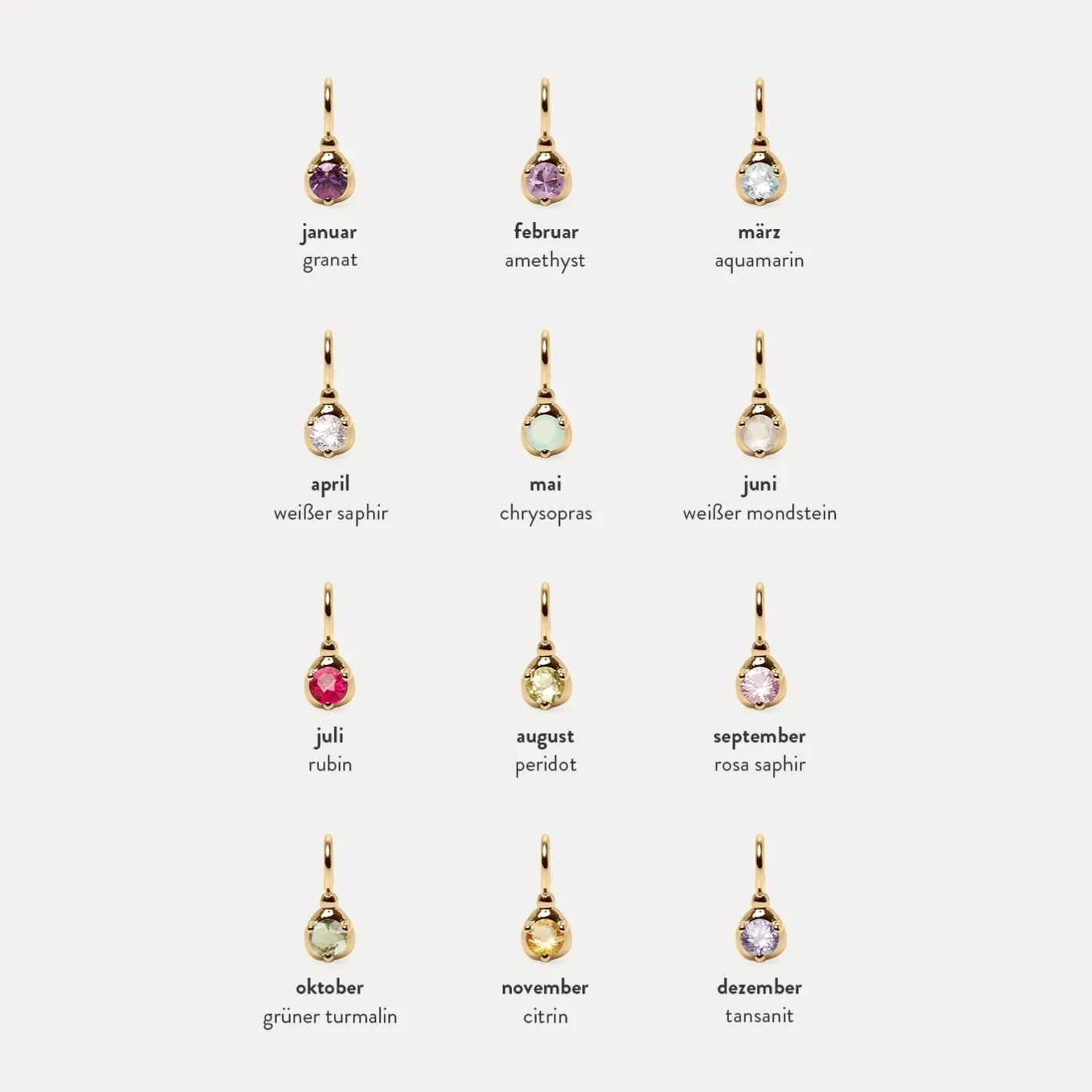 New STILNEST Mini Birthstone Anhänger | 585 Gold