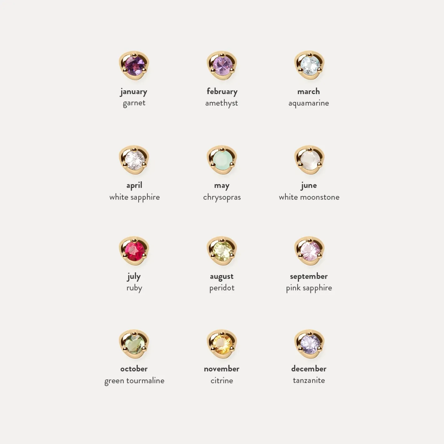 Shop STILNEST Mini Birthstone Ohrstecker Ohrringe | 585 Gold