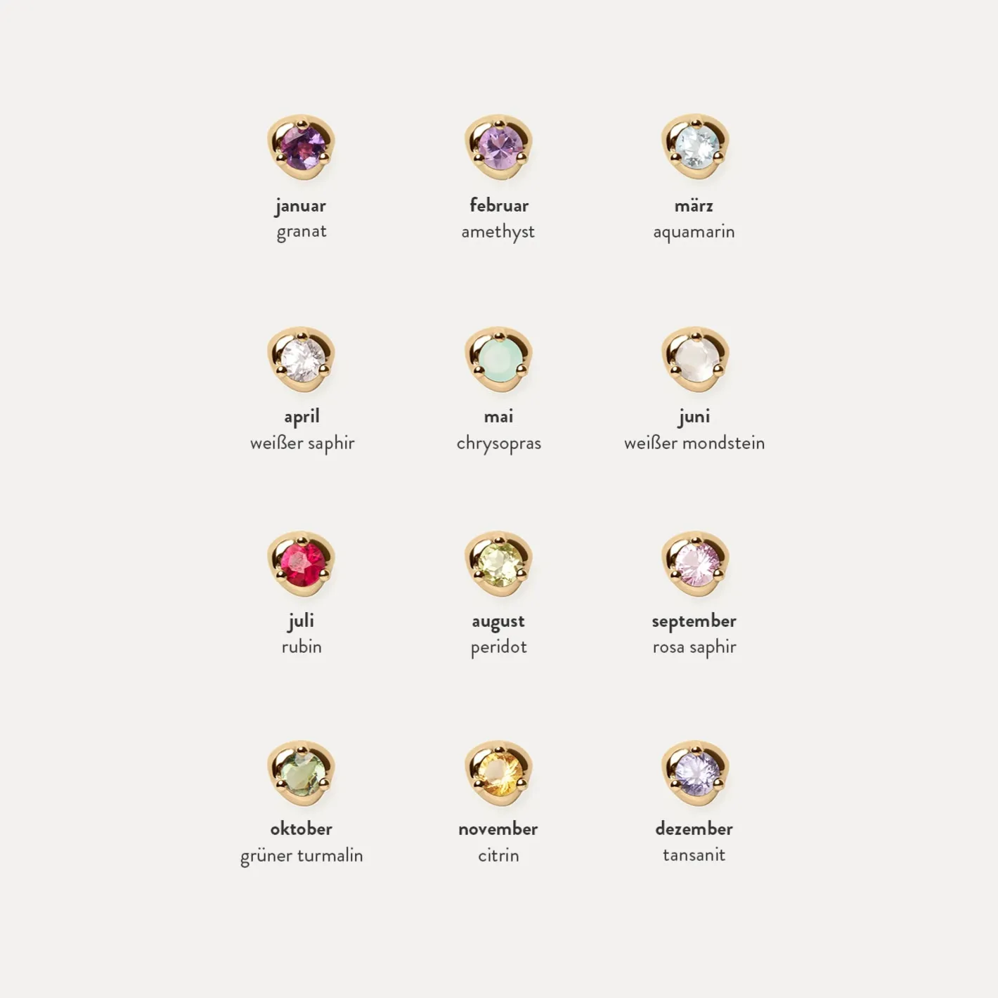 Shop STILNEST Mini Birthstone Ohrstecker Ohrringe | 585 Gold