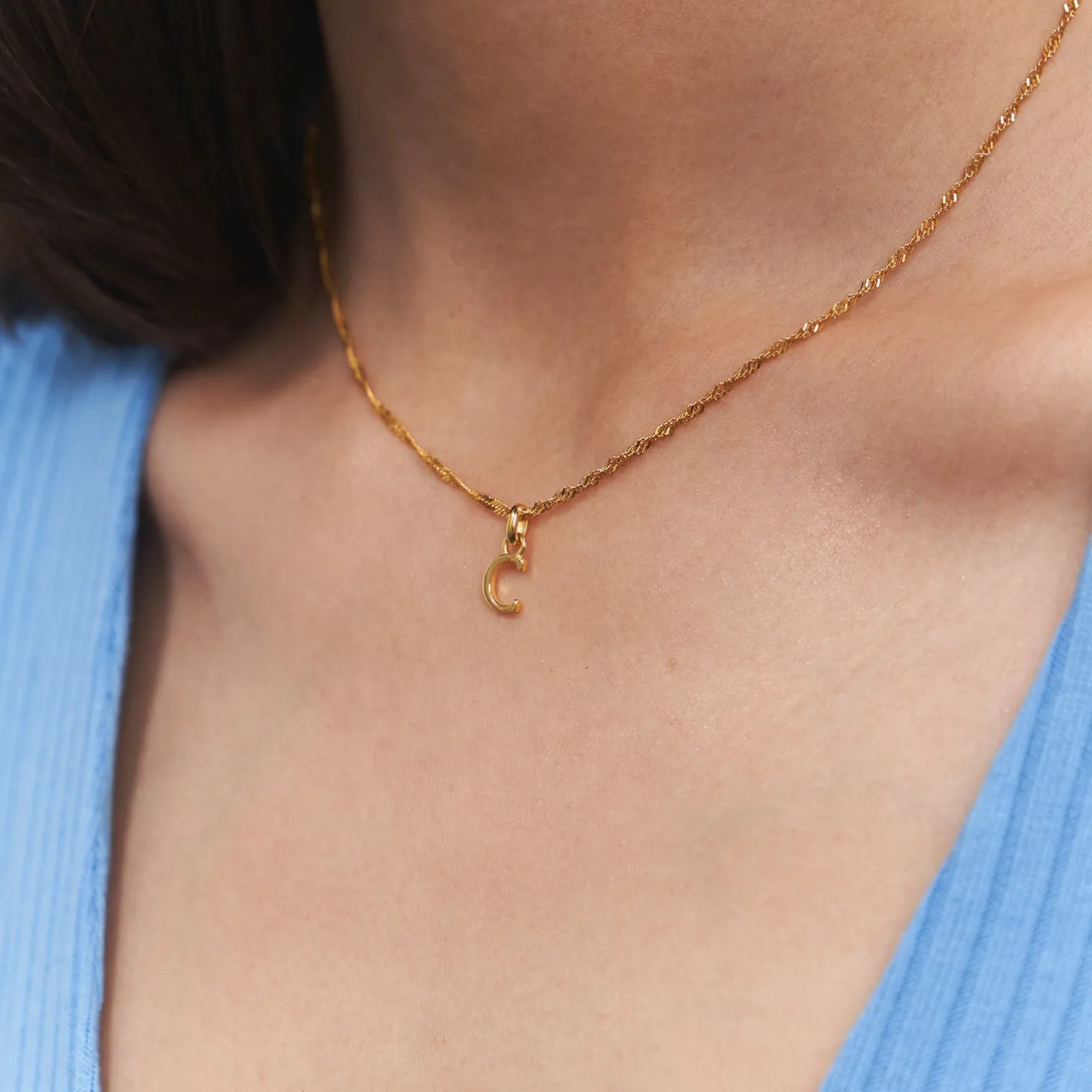 Cheap STILNEST Mini Initial Kette | 585 Gold