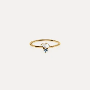 Best Sale STILNEST Mondstein & Aquamarin Joy Solitär Ring