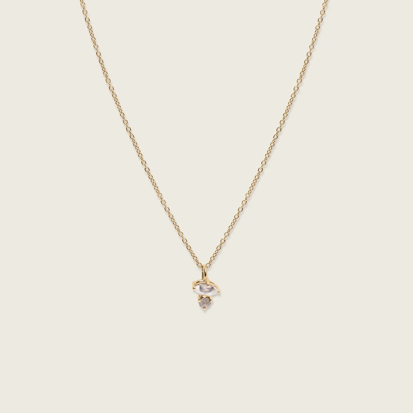 Shop STILNEST Mondstein & Grauer Mondstein Joy Kette | 585 Gold