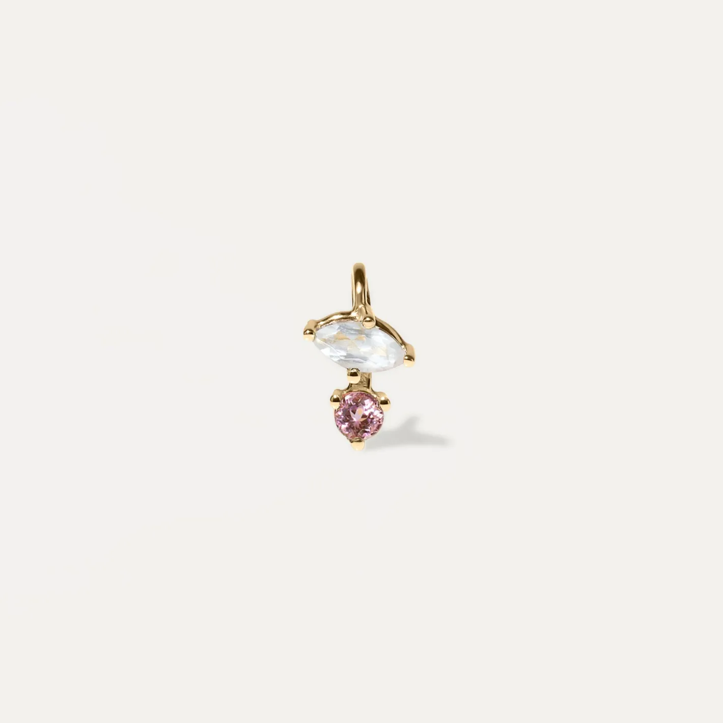 Best STILNEST Mondstein & Rosa Turmalin Joy Anhänger | 585 Gold