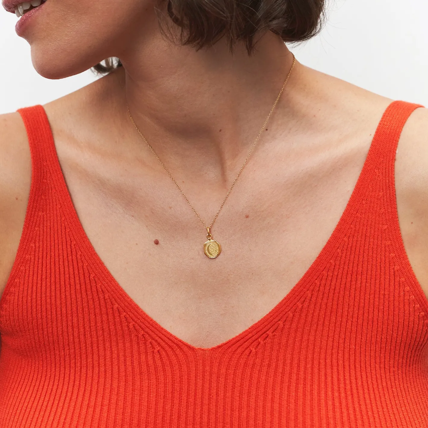 Best STILNEST Moon Seal Anhänger | 585 Gold