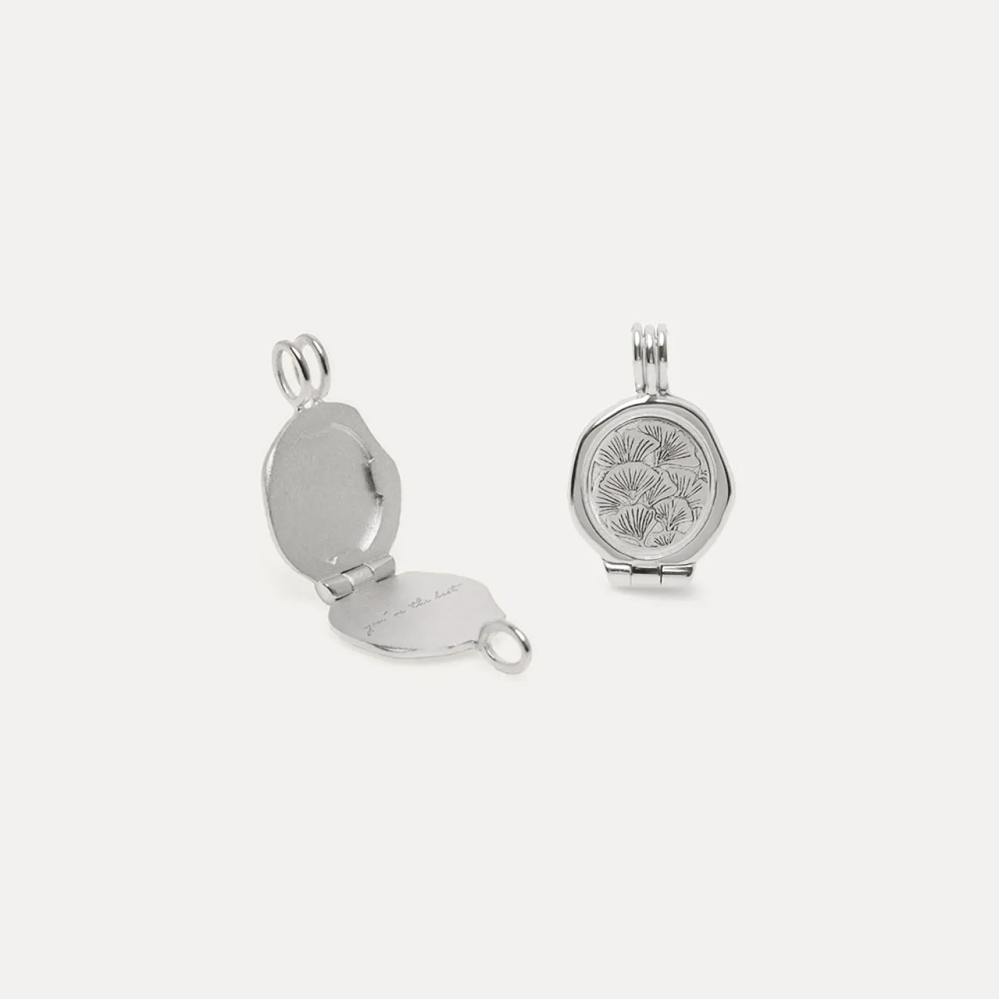 New STILNEST Nouveau Flower Seal Medaillon Anhänger