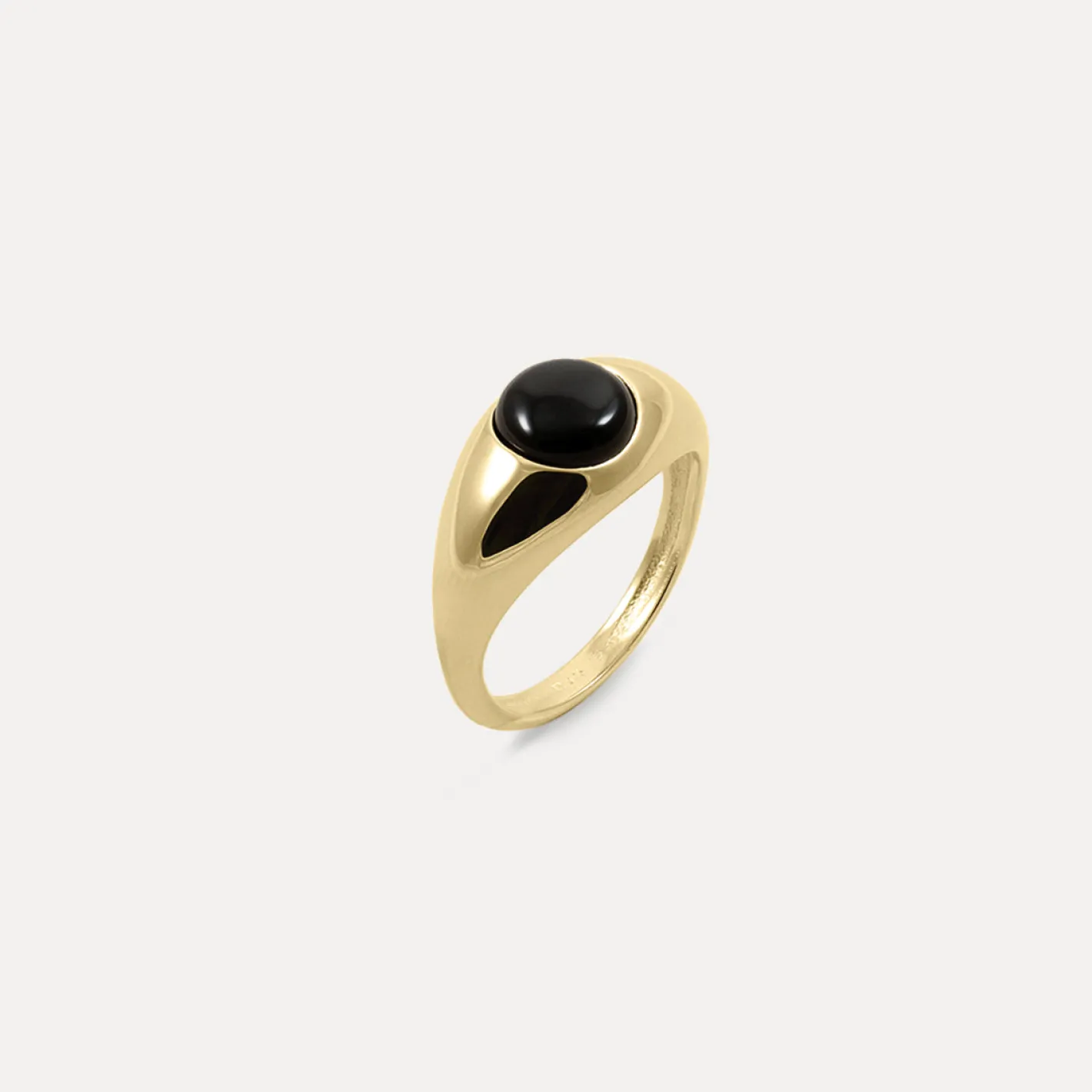 Clearance STILNEST Onyx Eden Pea Ring | 585 Gold