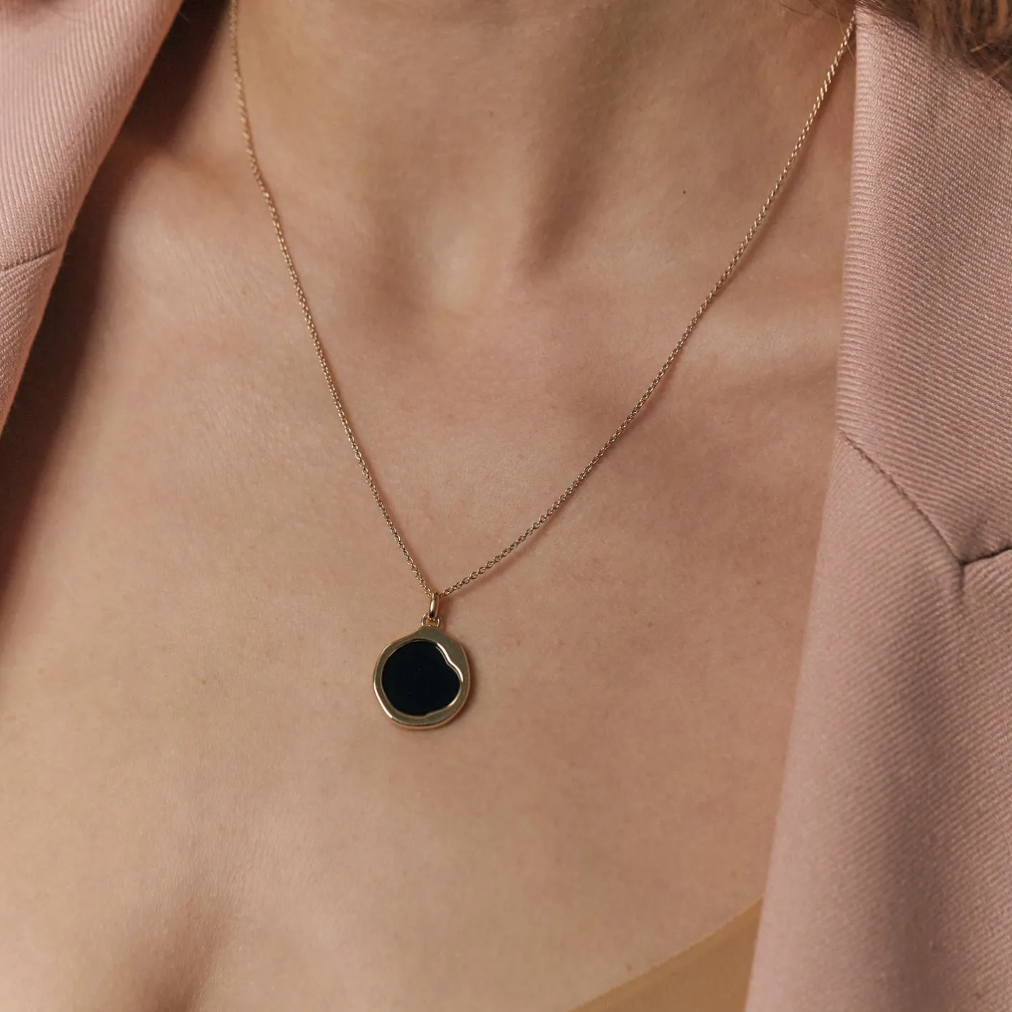 Store STILNEST Onyx Organic Kette | 585 Gold