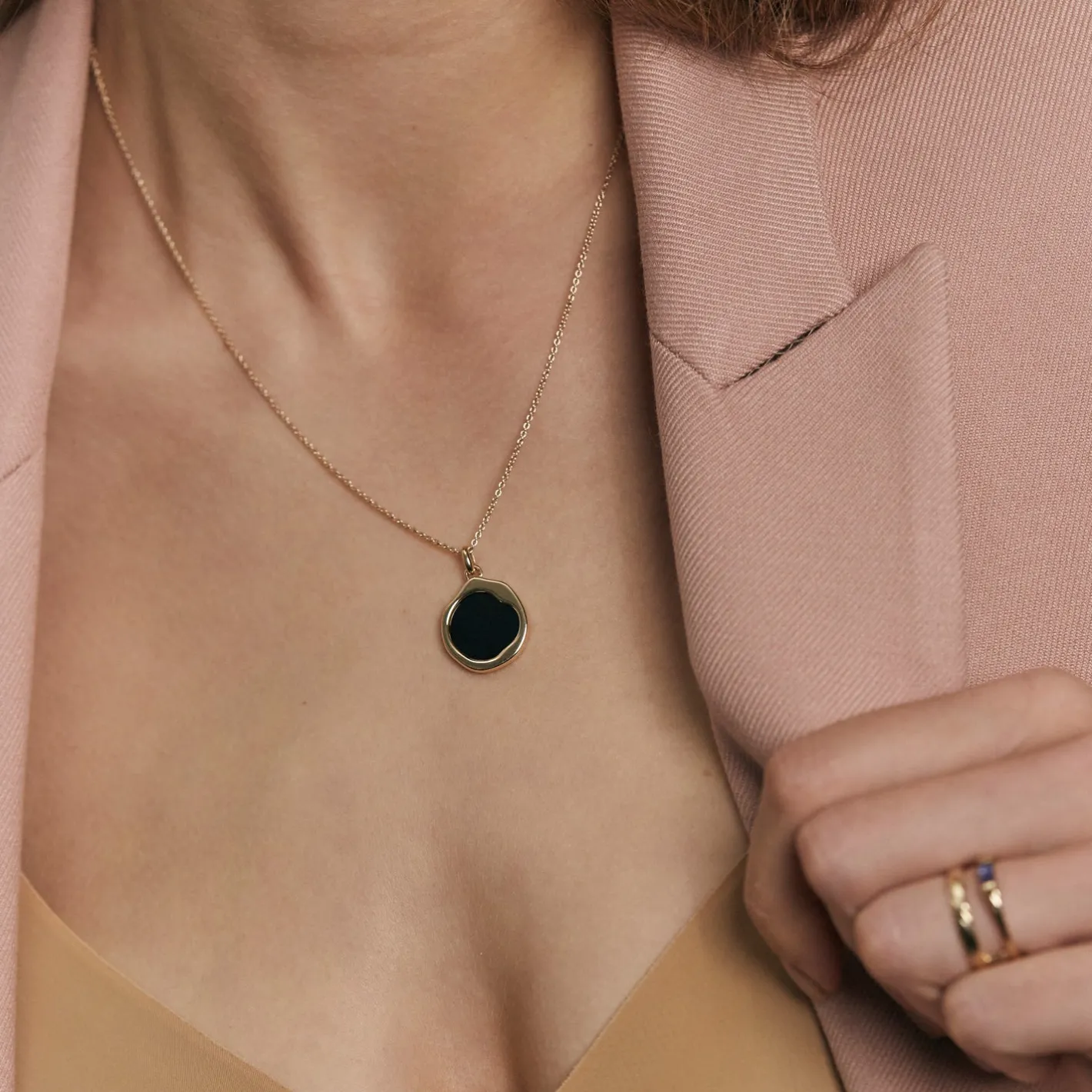 Store STILNEST Onyx Organic Kette | 585 Gold