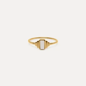 Shop STILNEST Perlenweiß Enamel Retro Ring