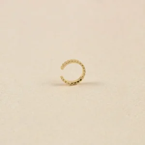 Online STILNEST Ridged Ear Cuff | 585 Gold